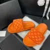 Kanał marki Sandal Sandal Kaptaki na plaży Monefer Kobiety luksus designerka slajd muła domy moda swobodne buty jedwabny sandale Mężczyźni na zewnątrz basen suwaki
