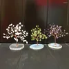 Decorative Figurines Lucky Tree Crystal Natural Rose Quartz Gemstone Money Feng Shui Wealth Home Decor Party Gift