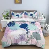 Abstract Leaves King Queen Duvet Cover Geometric Pattern Bedding Set Tropical Leaf Plant Floral 2/3pcs Polyester Quilt Cover