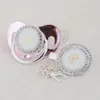 Miyocar Silver Bling Naam Initiële letter P Elegant Silver Bling Pacifier en Pacifier Clip BPA Gratis Dummy Bling Ideal Gift LP-1