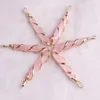 Hanger kettingen 6 stuks natuurlijke energie genezende edelsteen zeshoekig kristal puntige rooskwarts draad gewikkeld voor vrouw