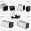 10pcs Pipe Tube Plug End Caps Furniture Legs Bottom Anti Slip Covers Black Plastic Feet Protector Cap Square Plug Pads