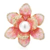 Wulibaby Pearl emalia broszki kwiatowe dla kobiet unisex 4-kolorowe piękne kwiatowe biuro biurowe broszki prezenty