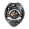 Police Officer Badge Wall Decorative Clock Vintage Vinyl Record Wall Clock Handmade Wall Watches Decor Gift For Policemen