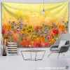 Kleurrijke bloemenplanten tapijt Vintage kruiden Tapestry Tapestry Wild Flowers Tapijtwand hangende natuurlandschap Tapestry voor leven