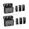 Microfones Lavalier sem fio Mini portátil de lapela portátil Dupla canal de áudio Video Recording LCD para iPhone Android Live Streamq1