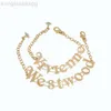 Designer Viviane Westwood 2024 New Western Empress Western Dowager Cut Letter Bracelet Femme Luxury Luxury Planet Planet Planet Planet LETH ANGLAIS