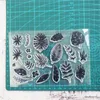 Tropiska blad blommor silikon klar tätning stämpel diy scrapbooking prägling fotoalbum dekorativt papperskort hantverk gåvor