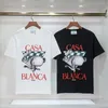 Mens Tshirts Designer Tshirt Men Casablanca Camisa de luxo Round T-shirts Casanclanc Casa Casa Blanca Roupas Fashion Summer Summer Neck de manga curta