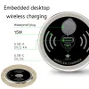 Chargers 15W USBC USBA Quick Charger 3.0 Built in Desktop Device Fast Wireless Charger Embedded Charger