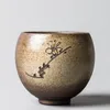 4 tazze di bambù in ceramica intagliate a 4 stile Chrysanthemum tazza da tè da tè per la cerimonia del tè Orchide TEACUP Plum Lily Deng