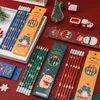 1 set da 6 pezzi Natale HB Stationery Office Forniture Student Gift Premio Creative Kawaii Pencil