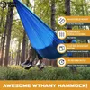Hängmattor Portable Parachute Pendant 260x140cm 24 Färg 2-person Camping Survival Outdoor Indoor Pendant For Backyard Patio Hikingq