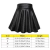 Hög midja elastisk mini kort kjol kvinnor faux läder kjolar 240403