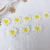 20 Pieces 2.5cm High Quality Water Soluble Milk Silk Embroidery DIY Manual Daisy Flower Lace Patch Applique for Clothes Hot Sale