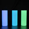 Kubki Magic 20 unz DIY GLOW w ciemnym prostym chudym kubku Sublimacja Luminous Water Bottle Farba Stalowa Prezenty Prezenty 240410