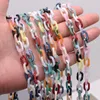 10 estilos de longitud de 70 cm de enlace acrílico de color acrílico Twist ovalado cadenas de anillo abiertos para la bolsa de gafas de sol Links de joyería