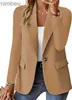 Kvinnors kostymer blazers kvinnors mode Autumn New Style Solid Color Long Sleeved Cardigan Liten kostym Jacka för kvinnor Blazer Women Coat C240410