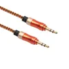 Câble audio de voiture 3,5 mm de 3pc Male à mâle à mâle Extension des écouteurs stéréo Routage Bouclier tressé Ligne de câble