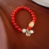 Red Agate Bowknot Flower Bracelet Fashion Personality Handstring China-chic eenvoudig veelzijdig handkleding meisje