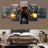 Jeu sans cadre 5pcs God of War Kratos Back Shadow Cuadros Canvas HD Affiches Wall Art Picture Paintures pour le salon DÉCOR HOME