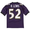 Gestikte voetbalshirts 52 Ray Lewis 2004 Mesh Legacy Retro Classics Jersey Men Women jeugd s-6xlpurple wit zwart