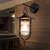 Wandlampe kreativer Dockstil Leichte Nordic Retro Industrial Windglas E27 Warehouse Restaurant Bar El Home Decor