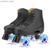 inline Roller Skates 2020 Factory Sale Direct Roller Skates Shoes Row Double Flash Pu Wheel Outdor Outdoor Man Man Woman Kids Patines Shoes Y240410