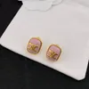 New designer earrings 18kgold Multicolor stud cute Earrings for women Earring ear rings Fashion Luxury brand jewelry gift