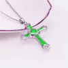 Opal Drop Glue Radiant Cross Collier de pendentif pour femmes