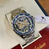 Hollow Blue Light Watch Mens Denering كبير الاتصال بالملاحين الليلي للماء بالكامل التلقائي التلقائي بالكامل