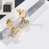 Fashion Style Designer Pearl Earrings Diamond Letter Pearl Eardrop Brand Stainless Steel 925 Silver Crystal Earring Men Women Wedding Birthday Gift with Box