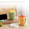 Bouteilles de rangement tasse de fruits portables avec couvercle réutilisable à contenant des aliments collantes collantes fourche à double couche à double couche pour voyager