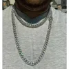 Hip Hop Men Jewelry Solid 925 Silver d Color Vvs Moissanite 10.5mm Miami Cuban Link Necklace Pass Diamond Tester