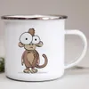 Tasses Mug Cartoon Cadeau de tasse en émail imprimé pour enfants tasse en métal tasse de café Mug kawaii tasses en gros pour sublimer drinkware 240410