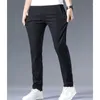 Men's Pants Simplicity Fashion Solid Color Pockets For Men Business Office Casual All-match Elastic Waist Trousers Summer Male Clothes