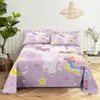 Unicorn Bedding Sheet Home Digital Printing Polyester Bed Flat Sheet With Pillowcase Print Bed Sheet