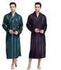 Mens Silk Satin Pyjamas Sleepwear Robe gewaden Bathrobe Nachtjarig