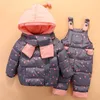 Down Coat 2024 Baby Boys Winter Snowsuit Kids Jacka Overaller Snow Suit 1-4 år barn flickor kläder set spädbarn