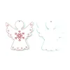 10pcs Wood Christmas Angel Wiselant White Tagi dekoracje choinki