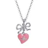 Designer Viviane Westwood 24 New Western Empress Dowager Bow Pink Love Necklace Light Luxury Girl Saturn Heart Shaped Collar Chain