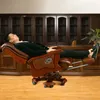 Massage de chaise de boss inclinable chaise exécutive en cuir solide chaise de chaise de pivot en bois solide