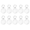 100 stcs po keychain cirkelvormige transparant blanco acryl insert po fotolijst sleutelhanger sleutelhouder diy split ring sleutel ketting2816