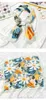 목도리 2021 Blossom Print Square Scarf Womens Bandana Headband 여성 헤드백 여성 숄 패션 넥 라넬 2404