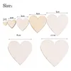10-100mm Unfinished Wooden Hearts Love Blank Wood Slices DIY Crafts For Birthday Party Christmas Painting Wedding Decoration