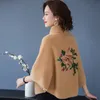 2021 Chinal Couleur solide Solide Mabille à printemps tricot court court-creux d'automne tops poncho femmes ovesize mujer châle capes