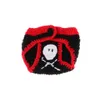 Skull Design Pirate Newborn Baby Crochet Stick Costume Spädbarn Handgjord hattblöja täcker barn födelsedagsfotokläder kläder