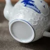 250 мл синий и белый фарфоровый ландшафтный чайник керамический кунг -фу чайный набор домашний производитель чая антиквариат.