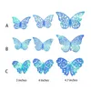 12pcs 3d Borboletas adesivas de parede de parede de borboleta azul roxa para salas de estar em casa geladeira decoração de arte diy mural decoração