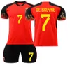 Voetbaltruien 2223 België Main No. 10 Home Debraine 7 Jersey Lukaku 9 voetbalafdrukmaat